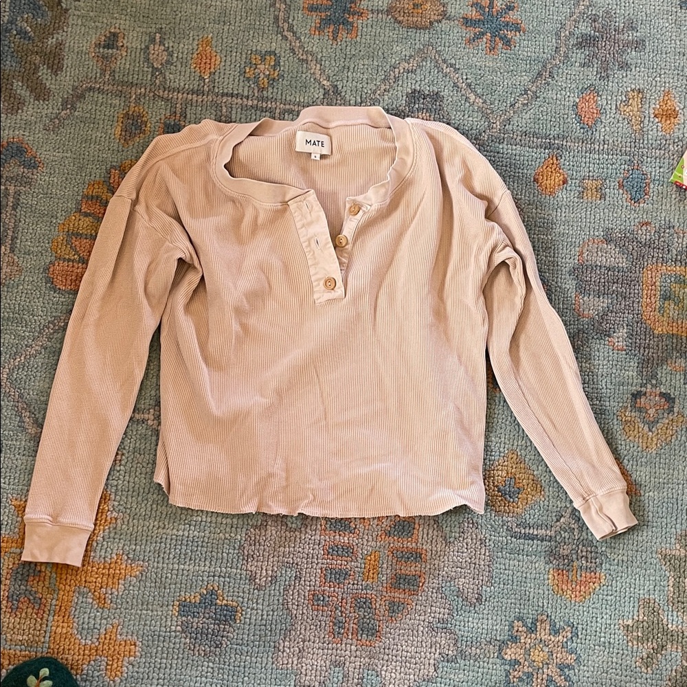 MATE the Label Long Sleeve Ribbed Henley